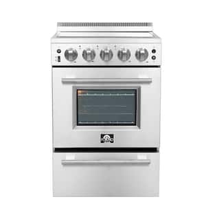 3-Piece 24 in. Electric Range, 23.4 in. Right Swing Refrigerator, 18 in. Built-In Tall Tub Dishwasher in Stainless Steel