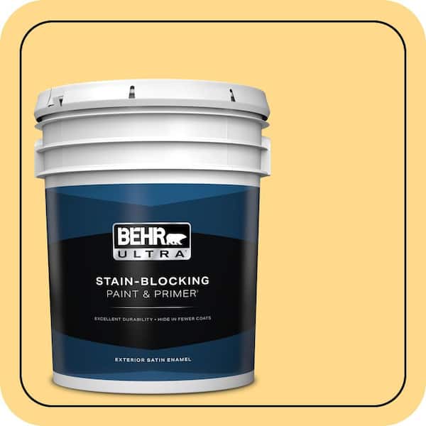 BEHR ULTRA 5 gal. #P260-4 Banana Mania Satin Enamel Exterior Paint & Primer