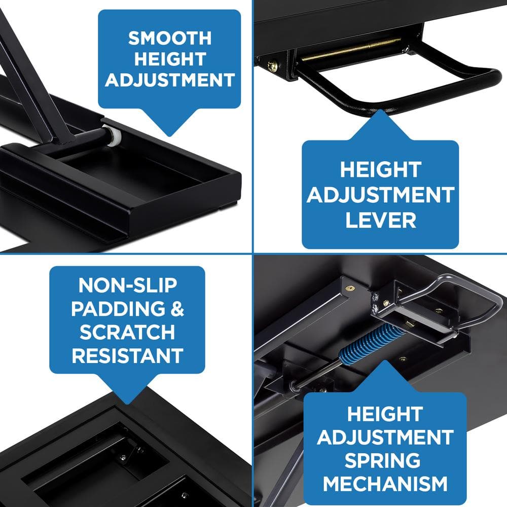 ErgoFlex Ultra Slim 35'' Black Metal Standing Desk Converter