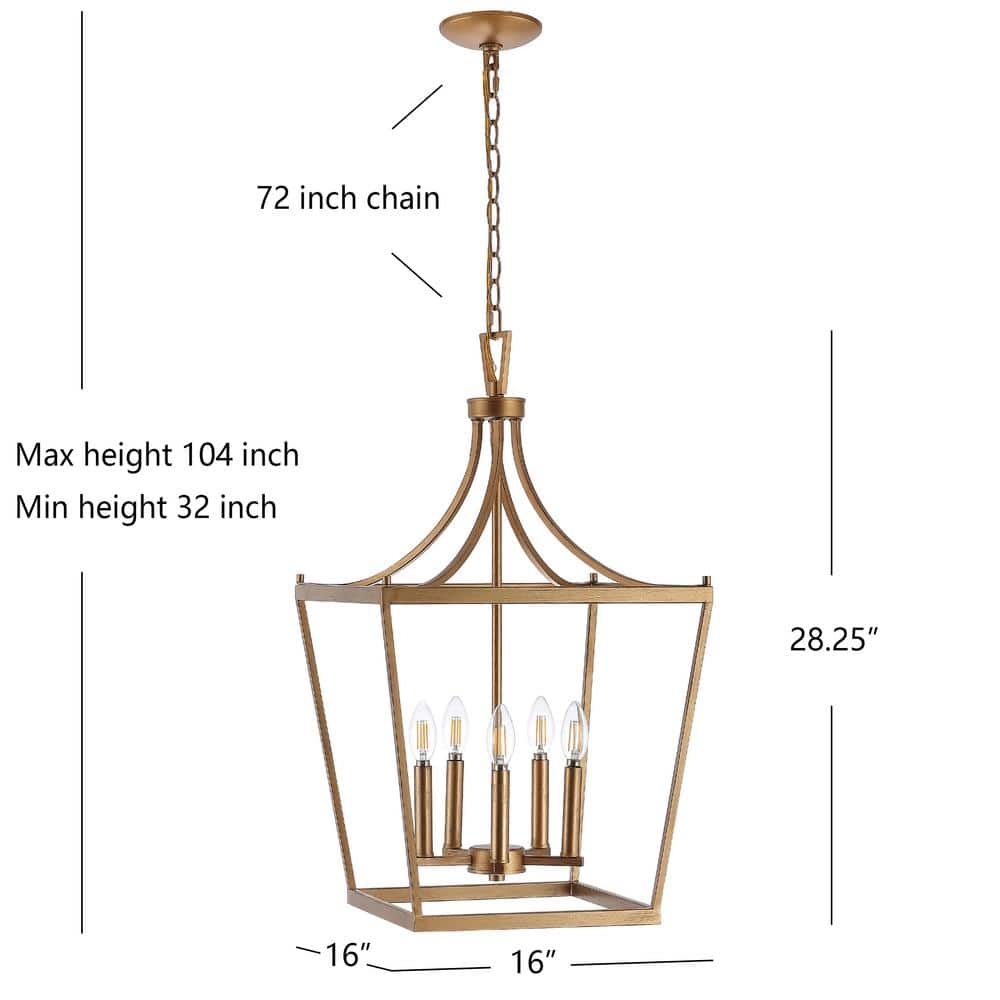 Contemporary Gold Pagoda-Style 16" LED Pendant Light