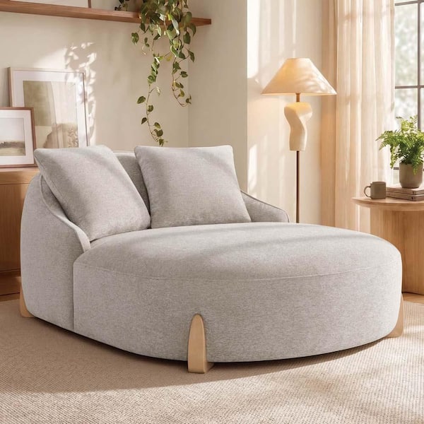 Spruce & Spring Lumo Taupe Performance Fabric Oversized Chaise