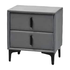 Etienne Slate Grey 2-Drawer Nightstand