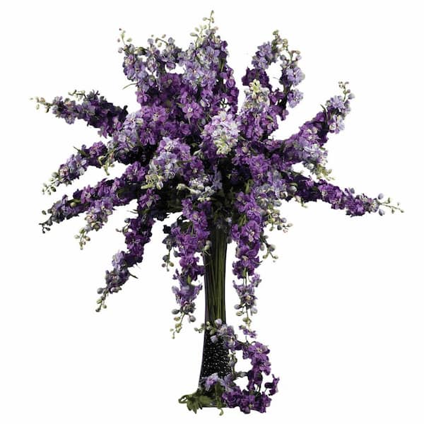 Nearly Natural 38.5 in. Artificial H Purple Delphinium Stem (Set of 12)