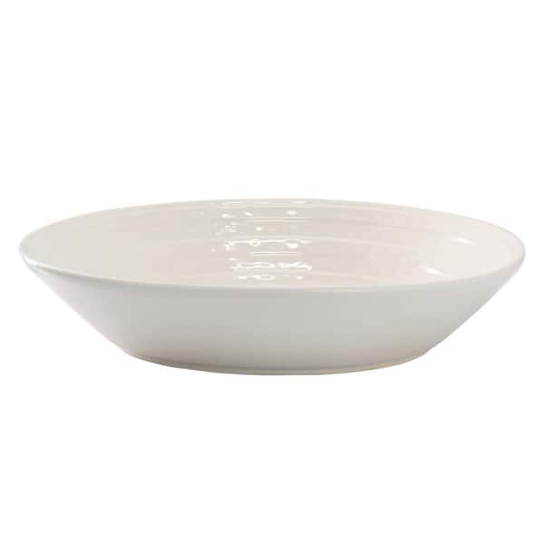 MARTHA STEWART EVERYDAY 86fl. oz. 13 in. White Round stoneware Pasta Bowl