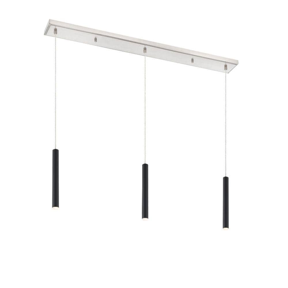 Forest 5-Watt 3-Light Integrated LED Brushed Nickel Shaded Chandelier with 