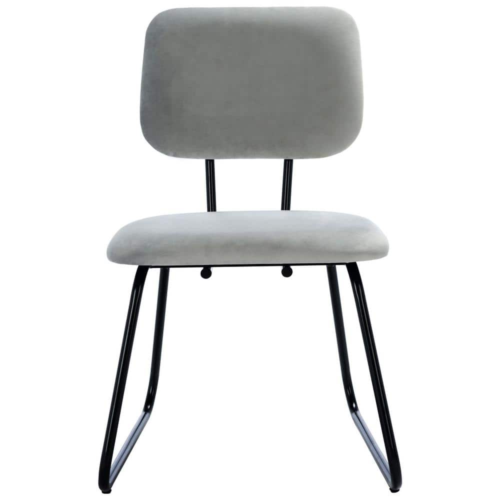 Modern Velvet Parsons Side Chair with Metal Hairpin Legs - Black