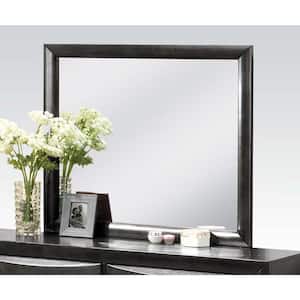 39 in. W x 35 in. H Rectangle Wood Black Mirror Rectangle Mirror