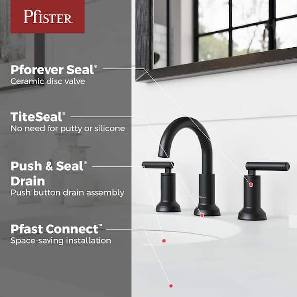 Capistrano 2-Handle 8" Widespread Bathroom Faucet Spot Defense Matte Black