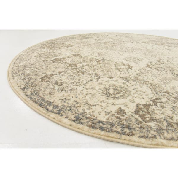 Tuareg Bungalow Beige 8' 0 x 8' 0 Round Rug
