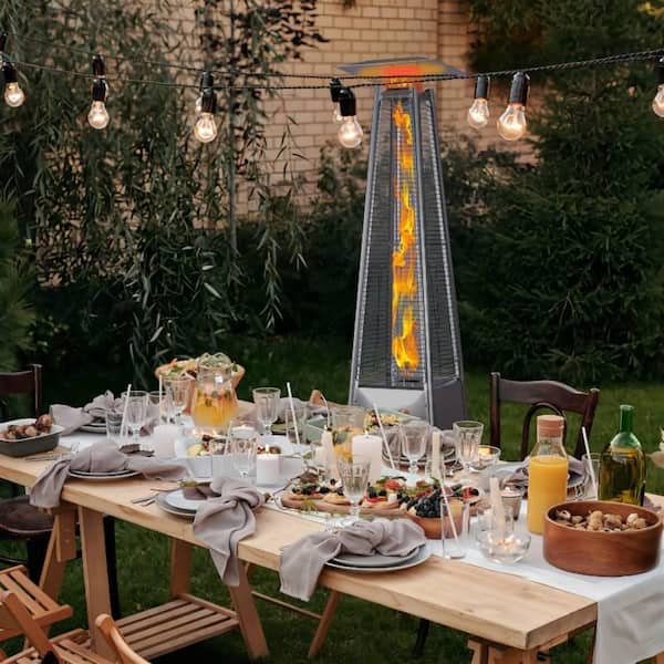 Uixe 40,000 BTU Hammer Golden Pyramid Flame Propane Patio Heater