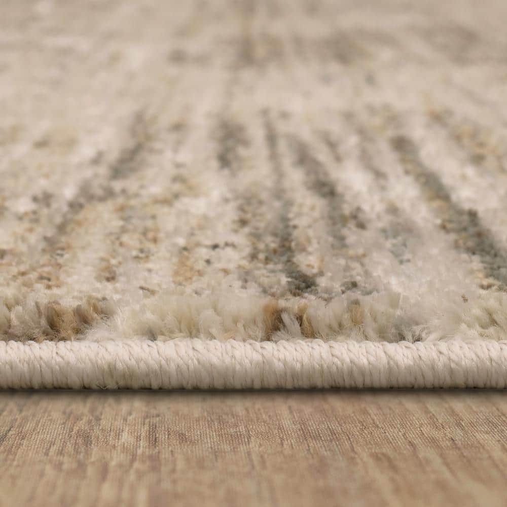 Abstract Slate and Cream Soft Feel Synthetic Area Rug - 36"x23"