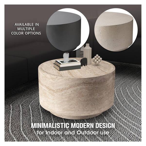 Leisuremod Minimalist Side Table with Assembled 36 in. Round
