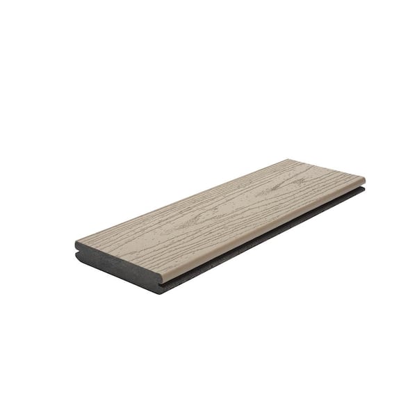 Trex Transcend 1 in. x 6 in. x 1 ft. Rope Swing Composite Deck Board Sample - Grey