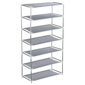 44.8 in. H 21-Pair Shoe Rack in Gray