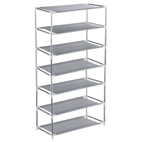 Tatahance 44.8 in. H 21-Pair Shoe Rack in Gray