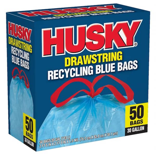 HUSKY 30 Gal. Blue Recycling Bags (50-Count)