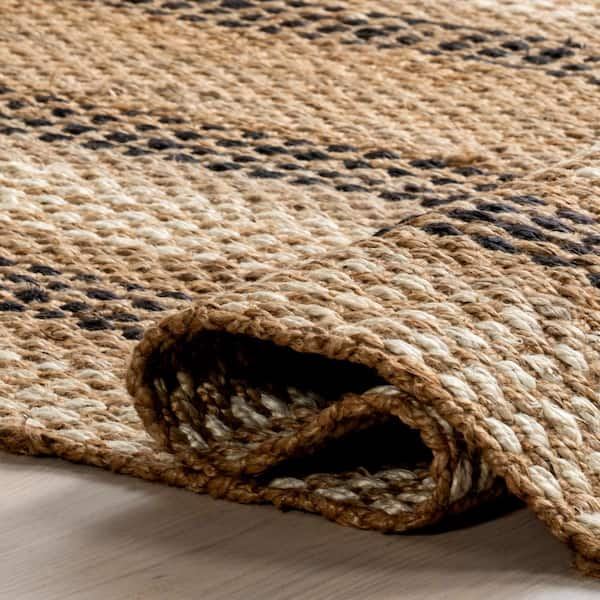 nuLOOM Haven Striped Chunky Jute Natural 8 ft. x 10 ft. Area Rug 