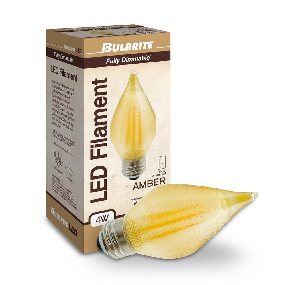 Amber Dimmable Decorative LED Light Bulbs, Pack of 4