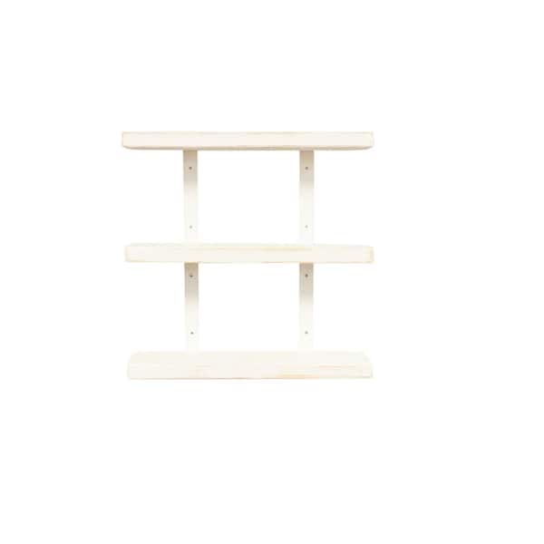 Del Hutson Designs Grace Chic 20 in. White 3-Tier Floating Shelf