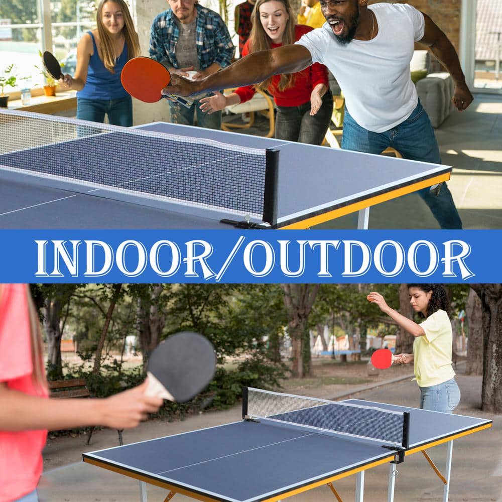 6ft Blue Foldable Outdoor Table Tennis Table with Net