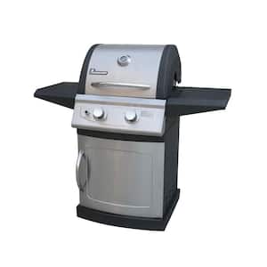 Falcon Series 2-Burner Propane Gas Grill in Black and Stainless Steel