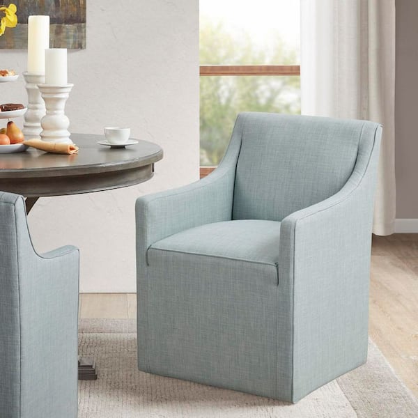 Elaine Blue Dining Armchair with Casters