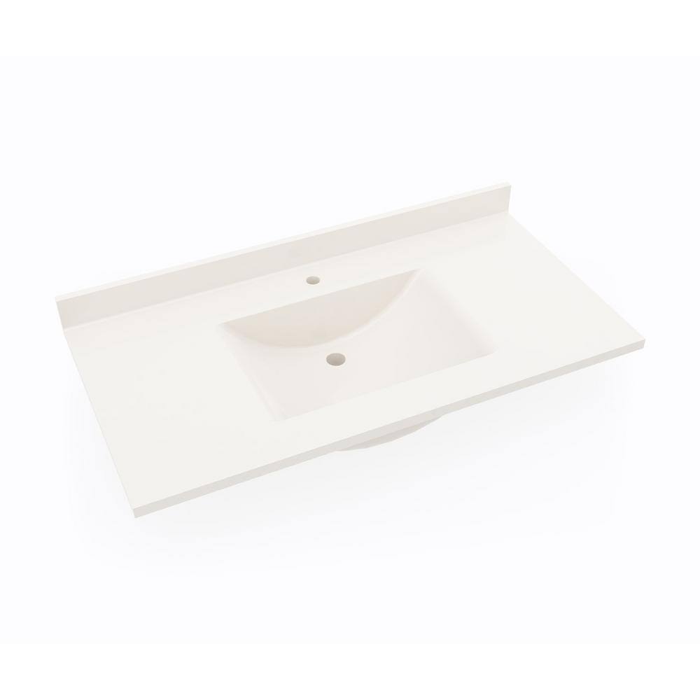 Bisque Solid Surface Single Sink 43'' Bathroom Vanity Top