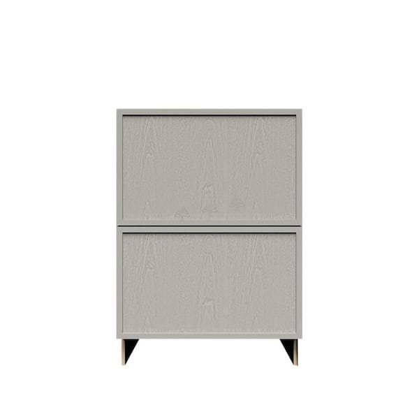Slim Shaker Assembled 36 in. W x 34.5 in. H x 24 in. D 2-Drawer Kitchen Cabinet in Gray