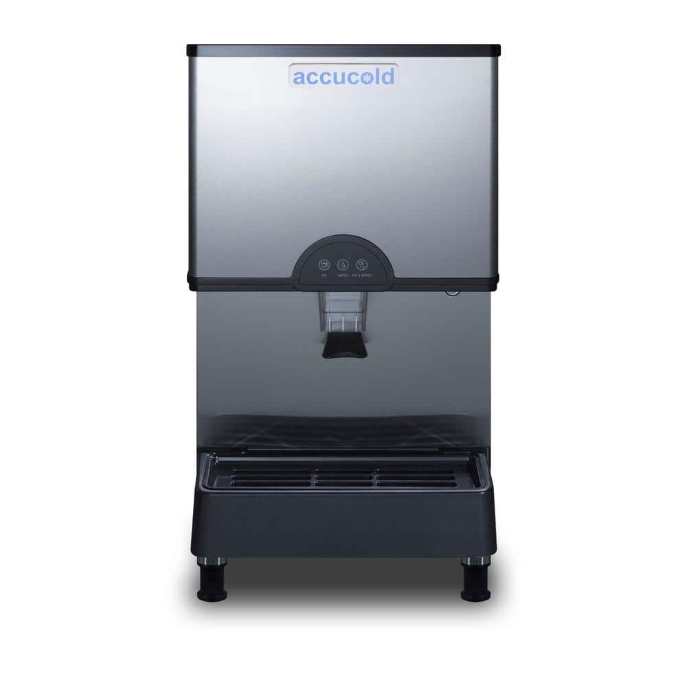 Summit Appliance 282 lb. Ice Maker and Water Dispensers in Stainless Steel, Stainless Steel / Black