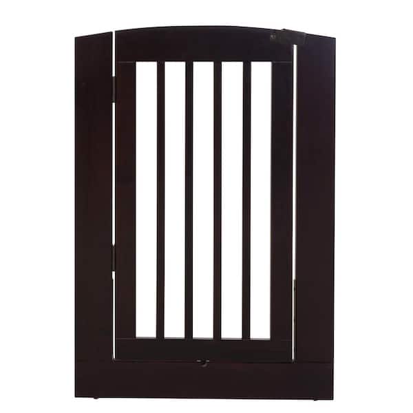 Camaflexi Ruffluv Single Extender Pet Gate Panel with Door - Large - 36"H - Cappuccino Finish