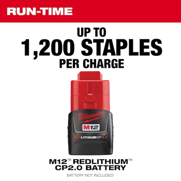 Milwaukee - M12 12-Volt Cordless Cable Stapler with 1 in. Insulated Cable Staples for M12 Cable Stapler 600 Per Box (3-Pack)