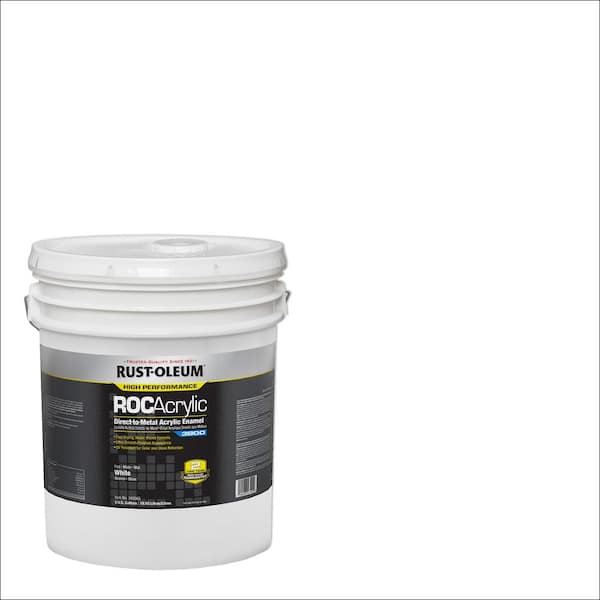 Rust-Oleum 5 gal. ROC Acrylic  3800 DTM OSHA Flat White Interior/Exterior Enamel Paint