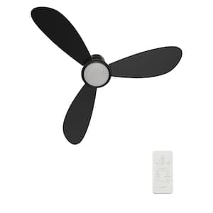 Fayette II 52 in. Integrated LED Indoor/Outdoor Black Smart Ceiling Fan with Light, Remote Works with Alexa/Google Home
