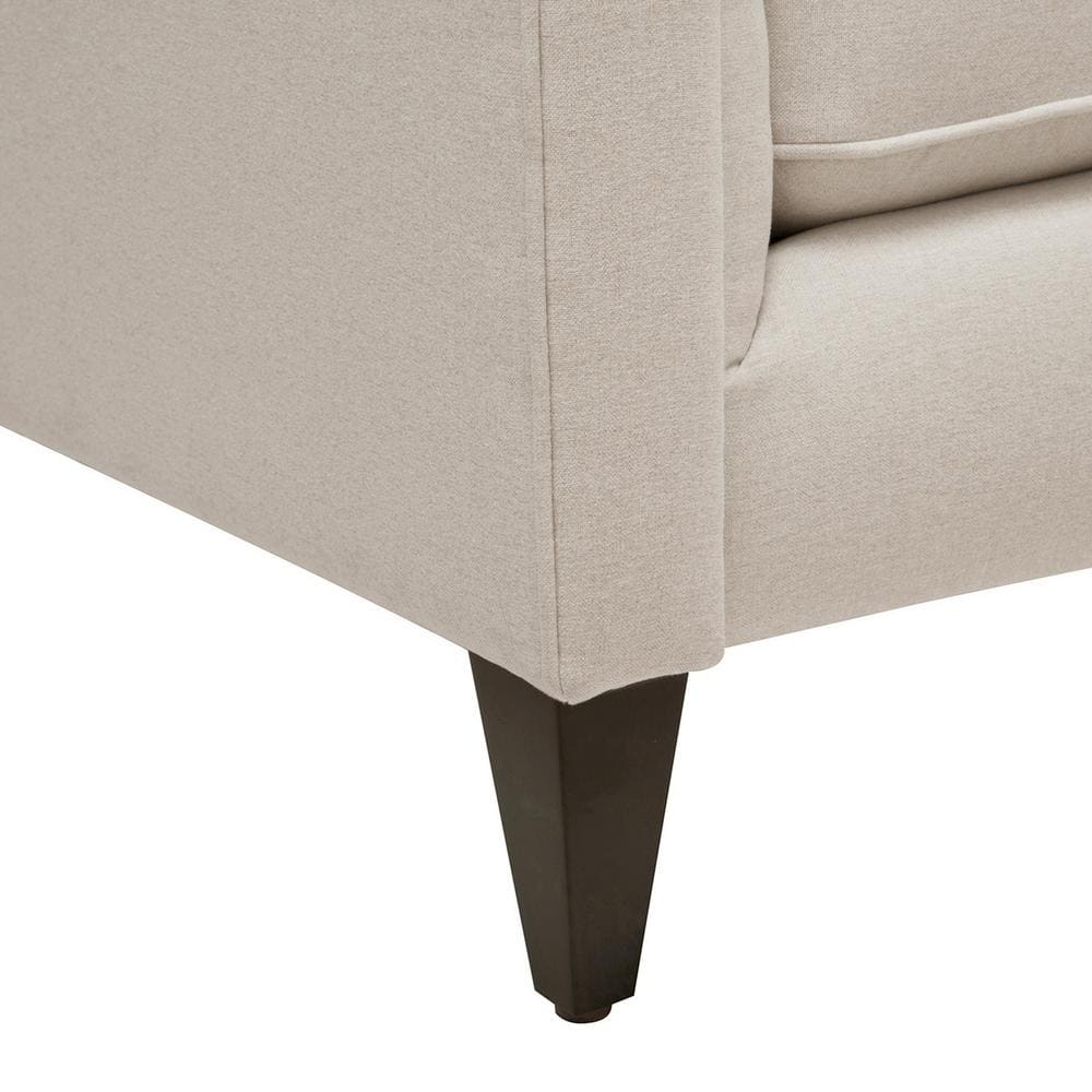 Jack 84" Sky Neutral Beige Velvet Tufted Tuxedo Sofa