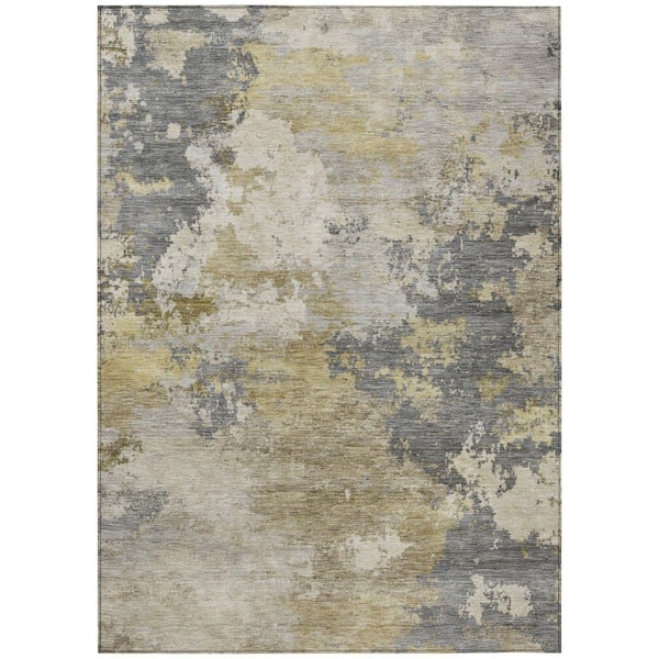 Chantille Machine Washable Indoor/Outdoor Abstract ACN2367 Gray 8 ft. x 10 ft. Area Rug