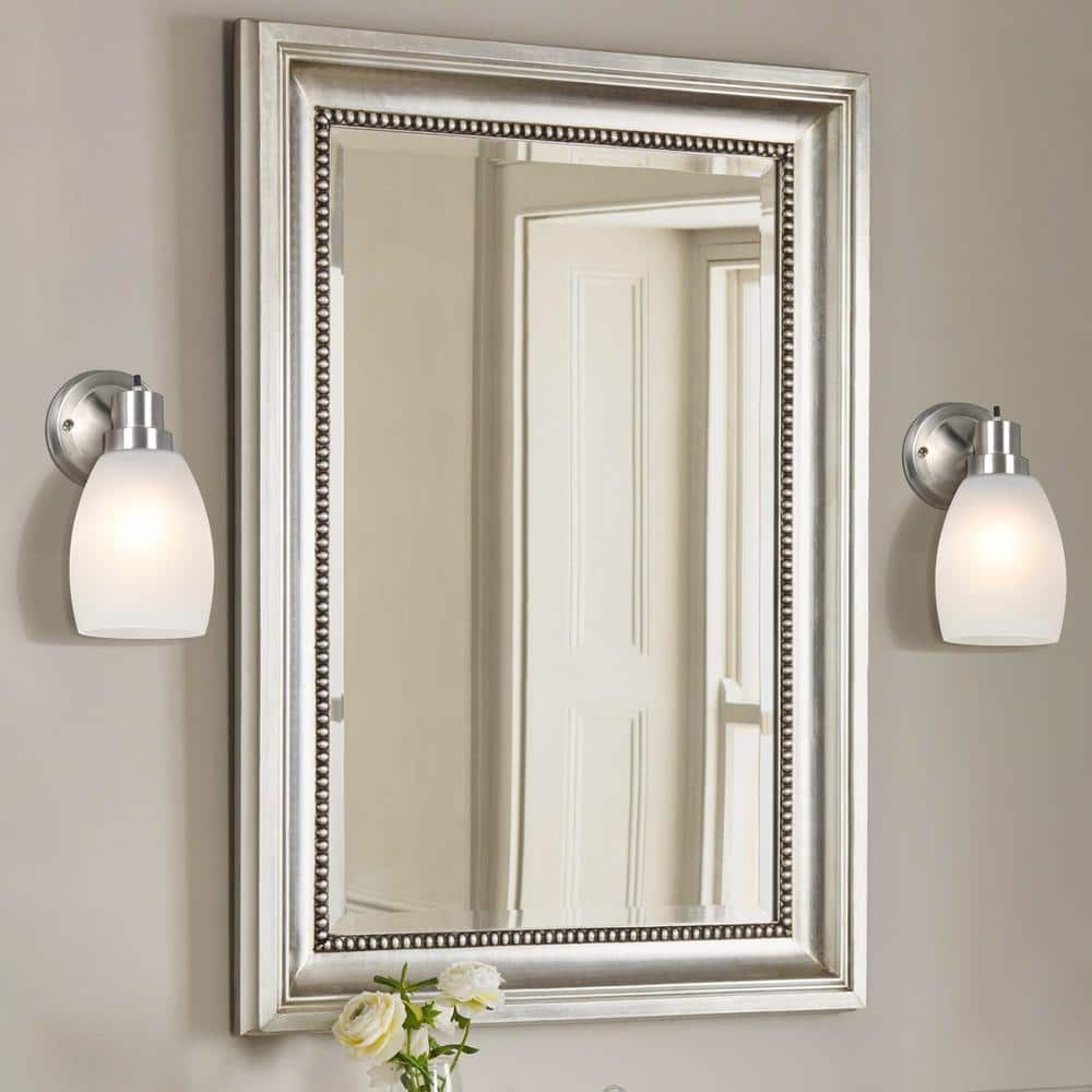 Satin Nickel Frosted Glass Dimmable Wall Sconce