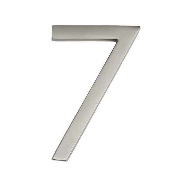 Architectural Mailboxes Frank Lloyd Wright Collection 4 in. Wright Satin Nickel Floating House Number 7