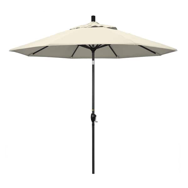 California Umbrella 9 ft. Aluminum Push Tilt Patio Umbrella in Antique Beige Olefin