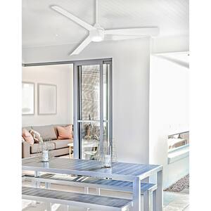 Skinnie 56 in. LED Indoor/Outdoor Flat White Ceiling Fan with Light and Remote Control