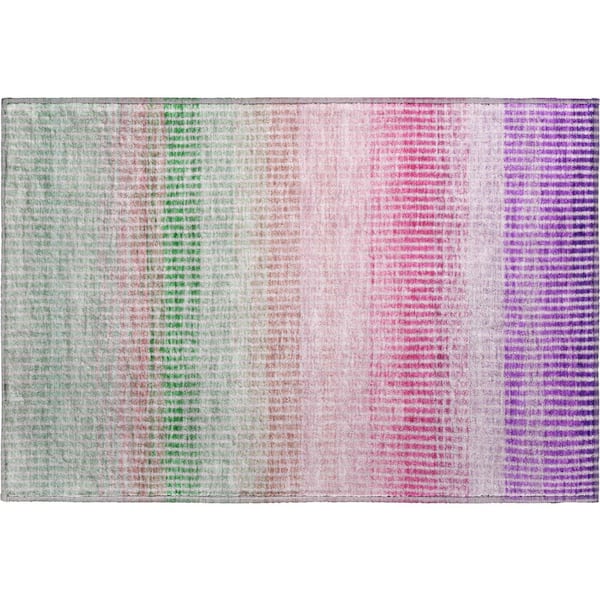 Mayfield Premium Machine Washable Abstract AMF2313 Purple 2 ft. x 3 ft. Accent Rug