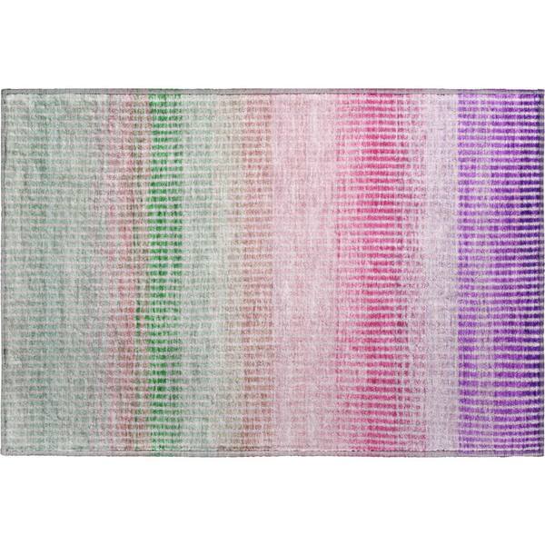 Mayfield Premium Machine Washable Abstract AMF2313 Purple 3 ft. x 4 ft. Area Rug