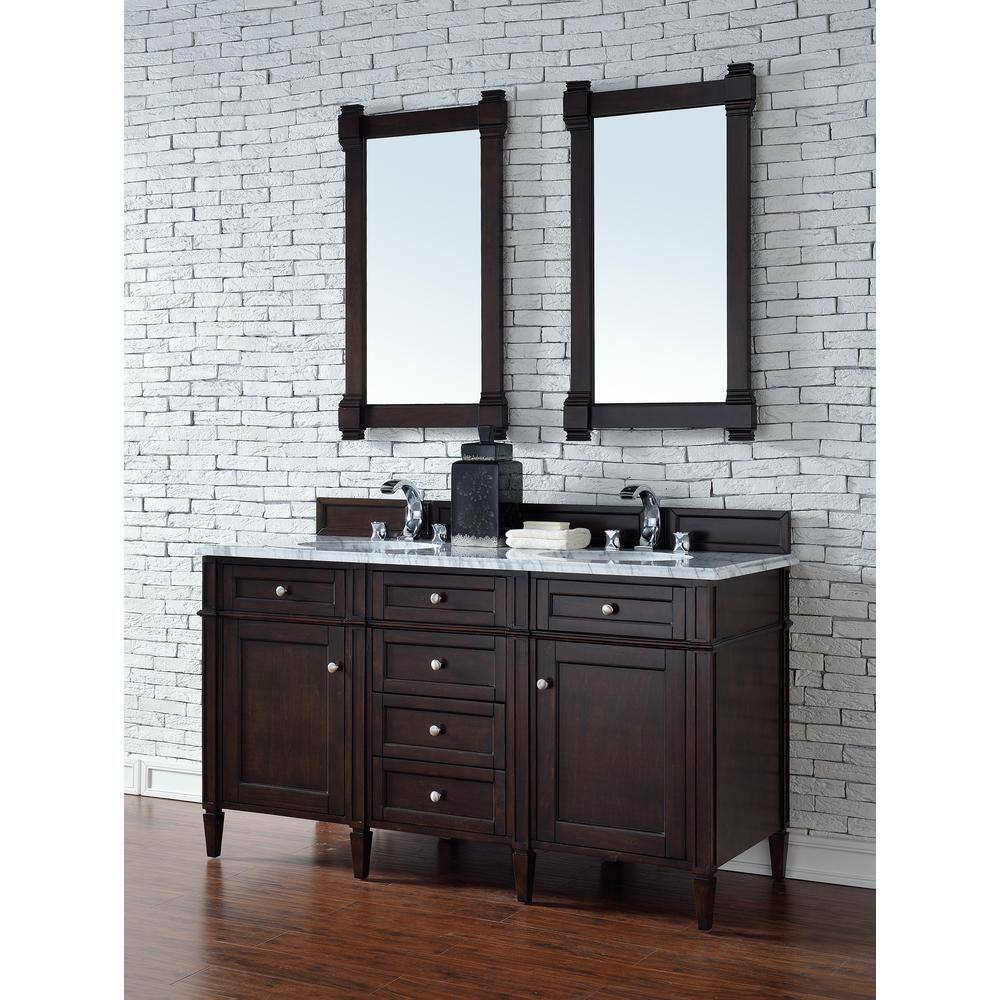 Burnished Mahogany Rectangular Wood Framed Vanity Mirror