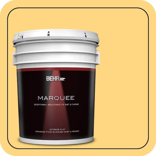 BEHR MARQUEE 5 gal. #320B-5 Zinnia Gold Flat Exterior Paint & Primer