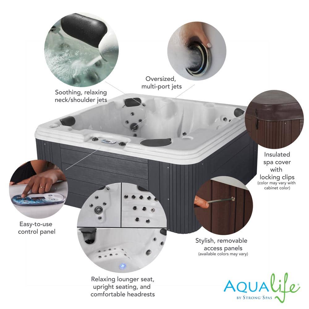 Annapolis 6-Person Gray and White Polyethylene Hot Tub