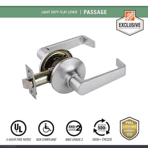 Light Duty Commercial Passage (hall/closet) Lever ADA UL 3-Hour Fire ANSI Grade 2, Satin Chrome Finish
