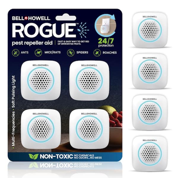 Rogue Pest Repeller Aid Ultrasonic Electronic Insect Trap Indoor Pest Repellent (4-Pack)