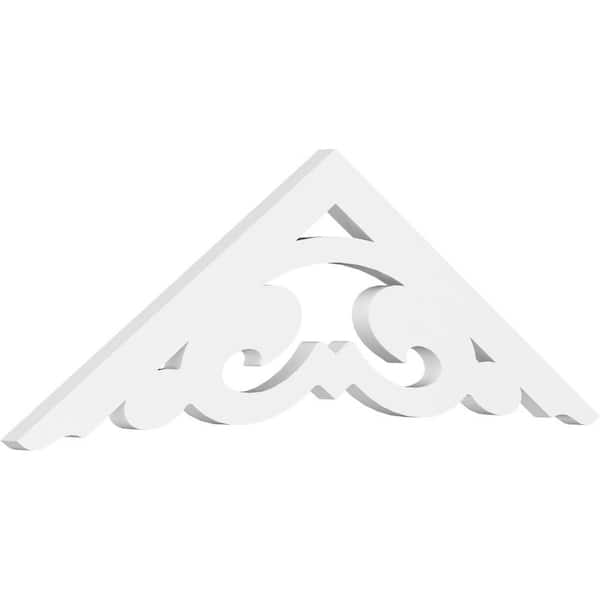 Ekena Millwork 1 in. x 36 in. x 12 in. (8/12) Pitch Preston Gable Pediment Architectural Grade PVC Moulding