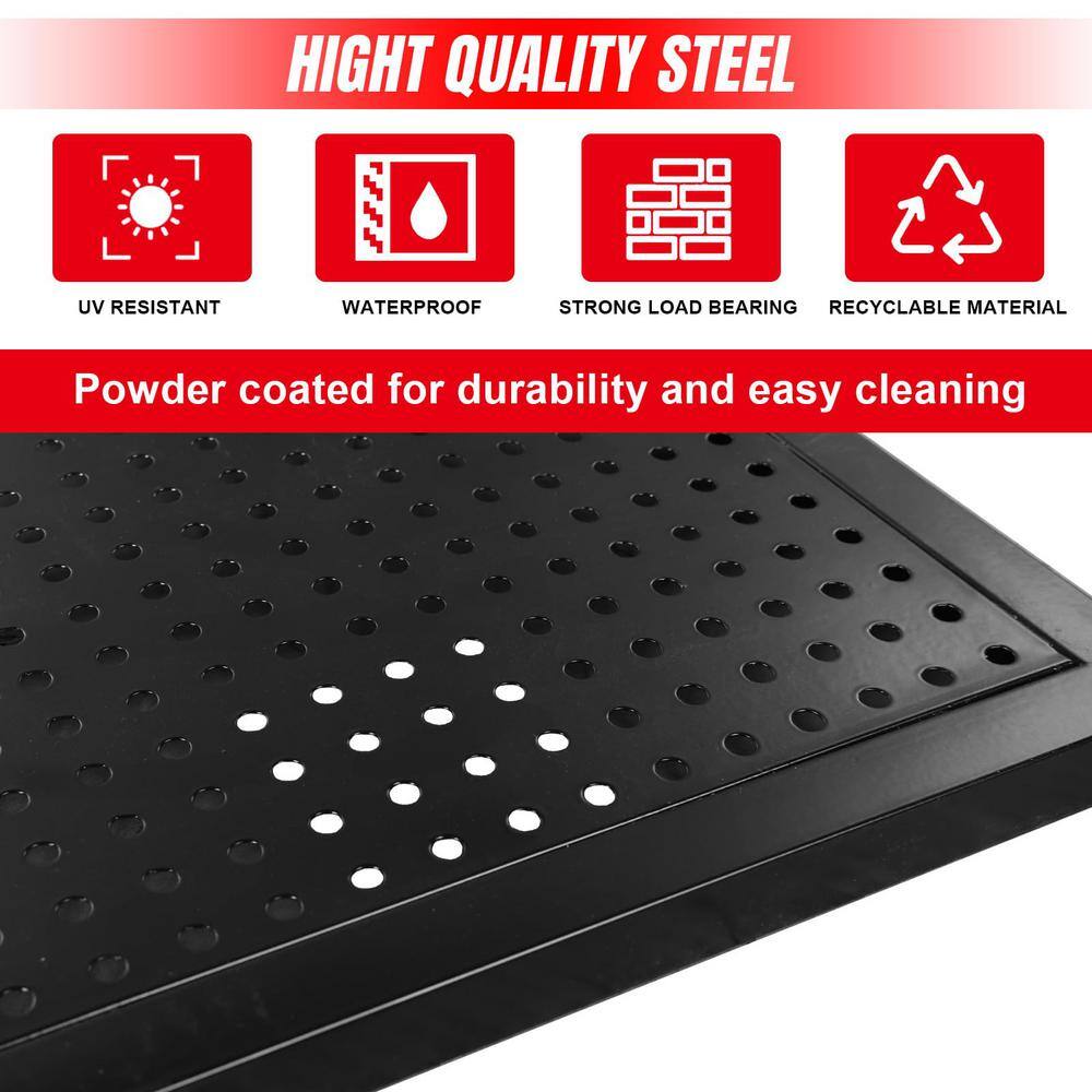 Black Powder-Coated Steel Modular Pegboard Kit, 24" x 24"