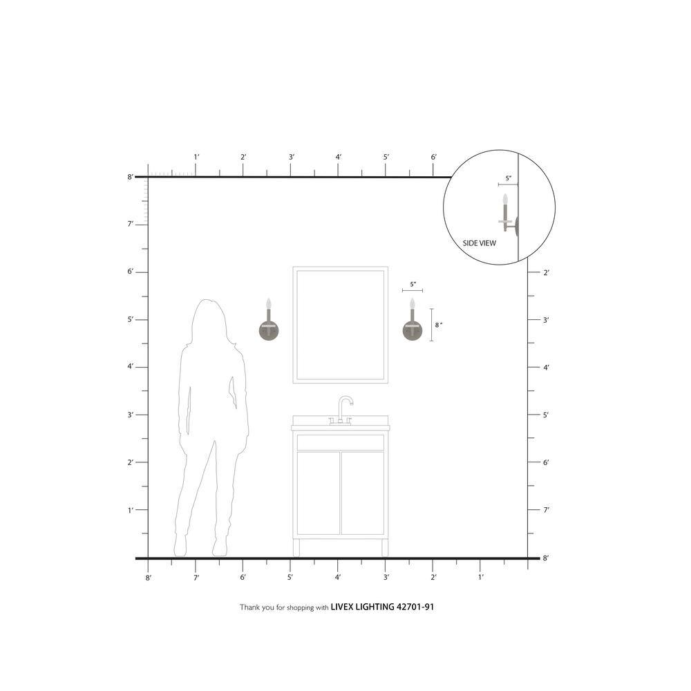 Bancroft Elegance Brushed Nickel 1-Light Crystal Sconce