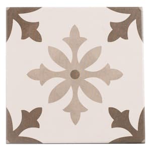 Istanelle Square 7.88 in. x 7.88 in. Matte Haj Gray Porcelain Marble Tile (8.17 sq. ft./case)